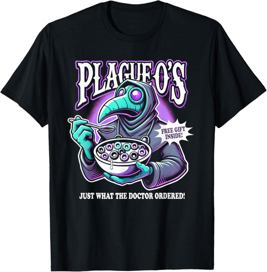 Plague Doctor Shirt Cereal Parody Plague O's - Plague Doctor T-Shirt - T-Shirt | Black