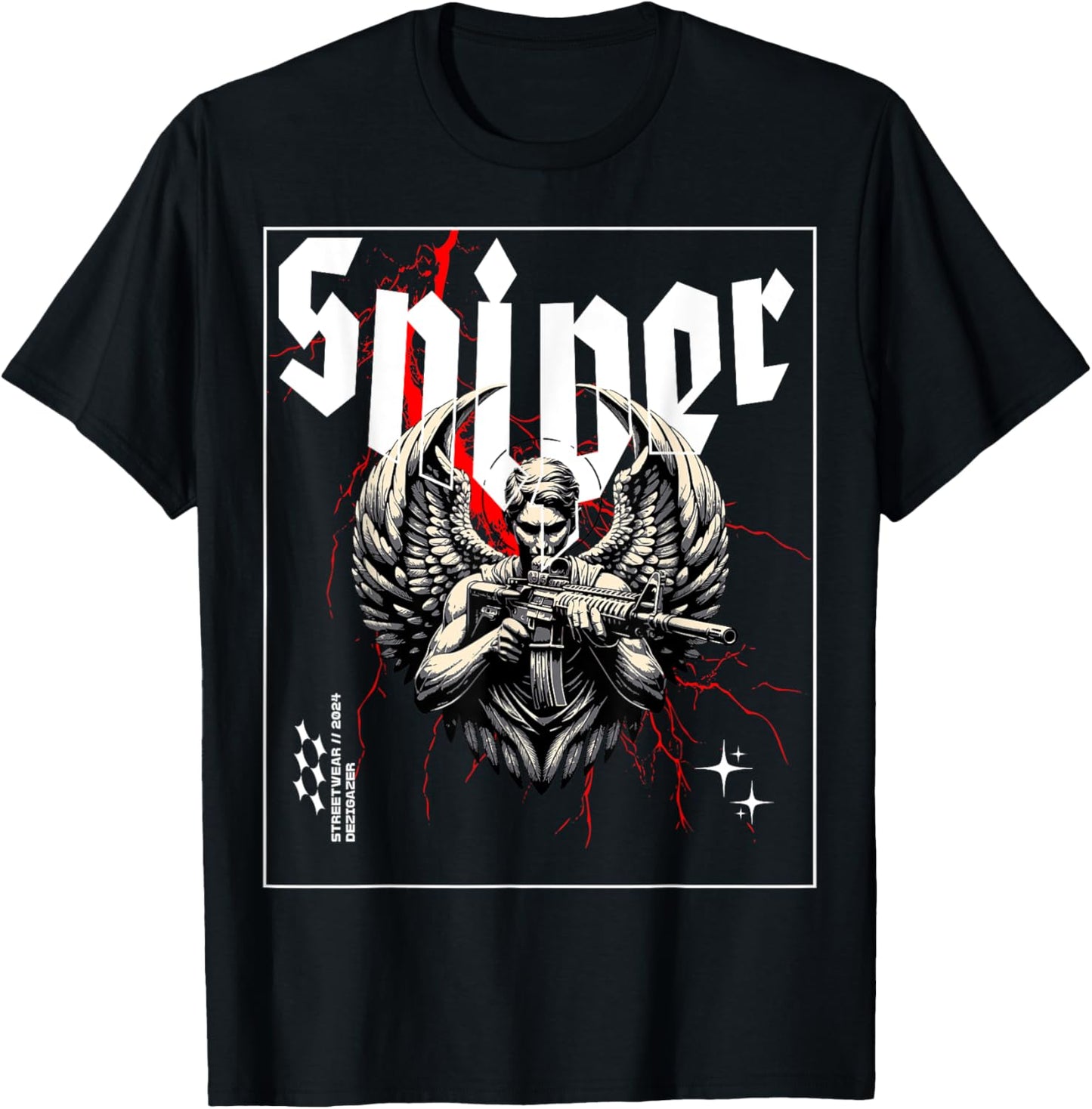 Sniper Graphics Tactical Bold Military Veterans T-Shirt - T-Shirt | Black