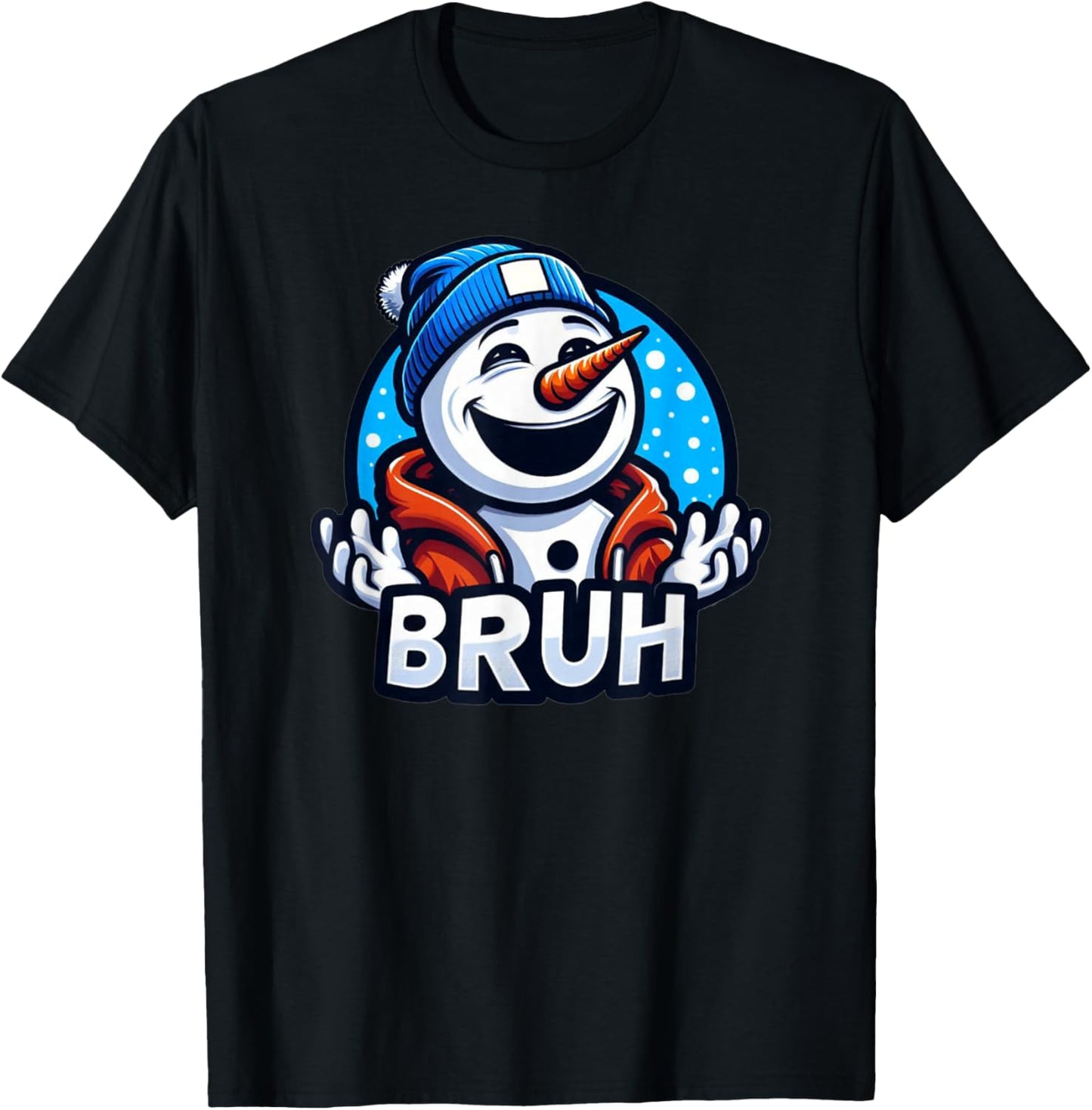 Cool Snowman Bruh Winter Gear T-Shirt - T-Shirt | Black