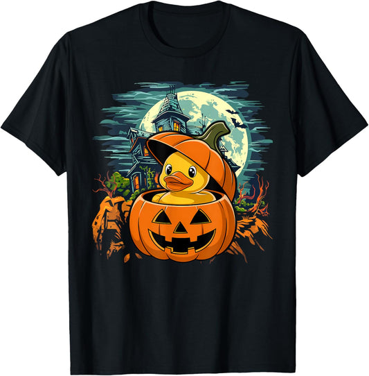 Rubber Duck Pumpkin - Funny Halloween T-Shirt - T-Shirt | Black