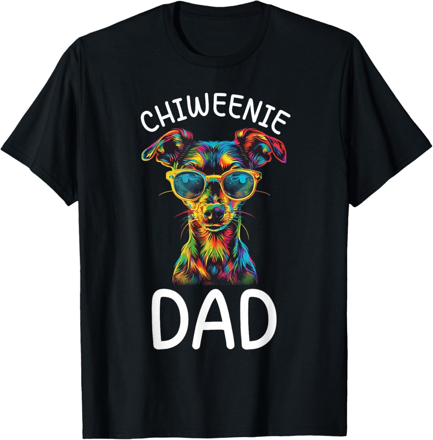 Chiweenie Lovers Design Chiweenie Dad T-Shirt - T-Shirt | Black