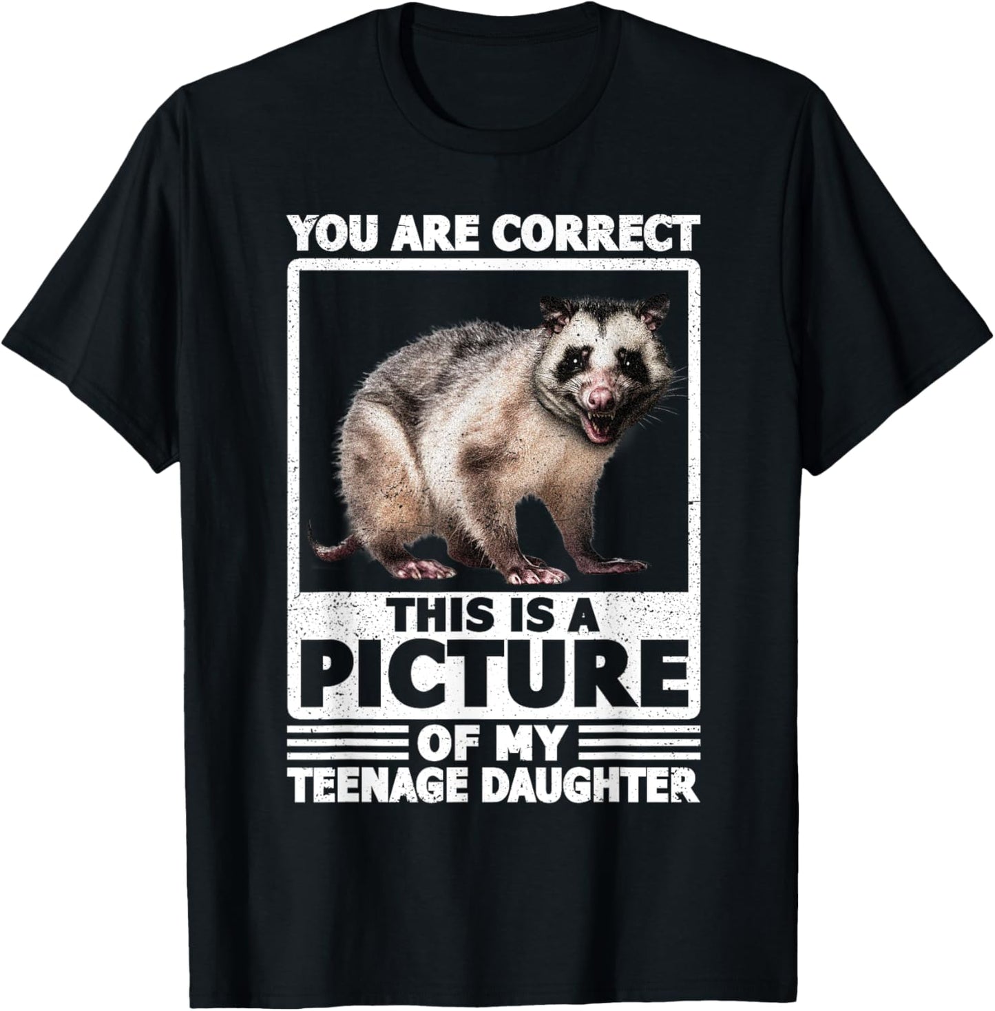 Funny Teenage Daughter Opossum Mom Possum Dad T-Shirt - T-Shirt | Black
