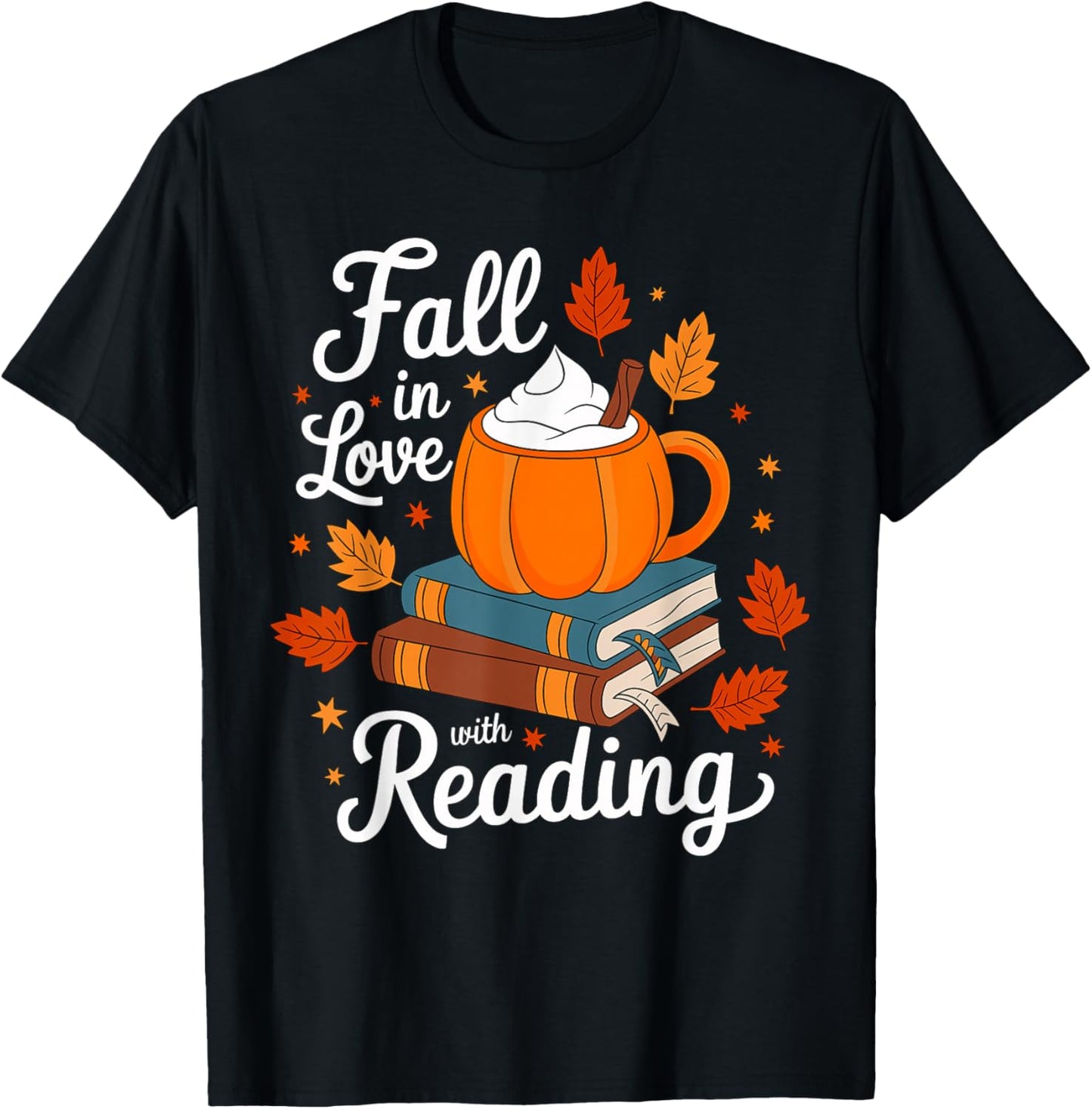 Fall in Love with Reading October T-Shirt - T-Shirt | Black