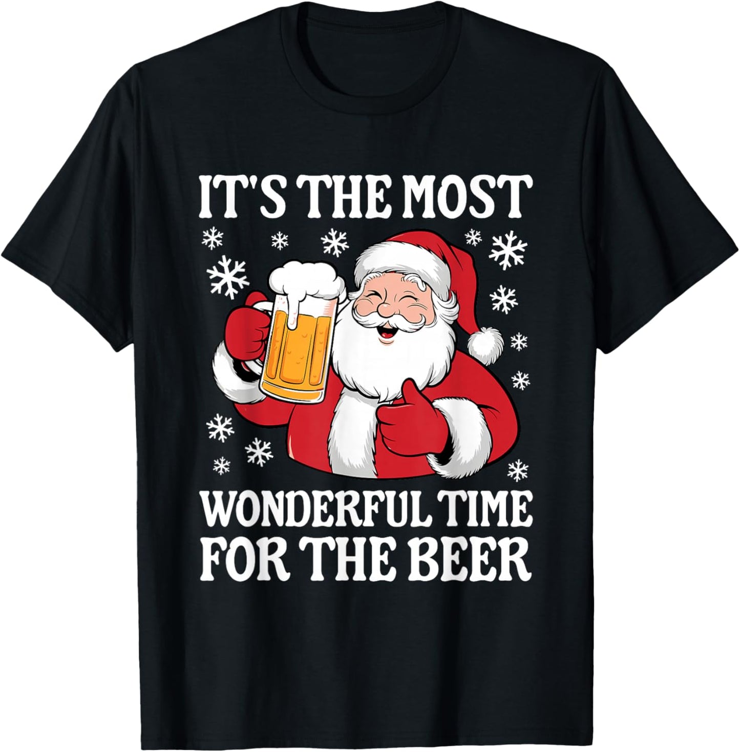 Funny Christmas It's The Most Wonderful Time For The Beer T-Shirt - T-Shirt | Black