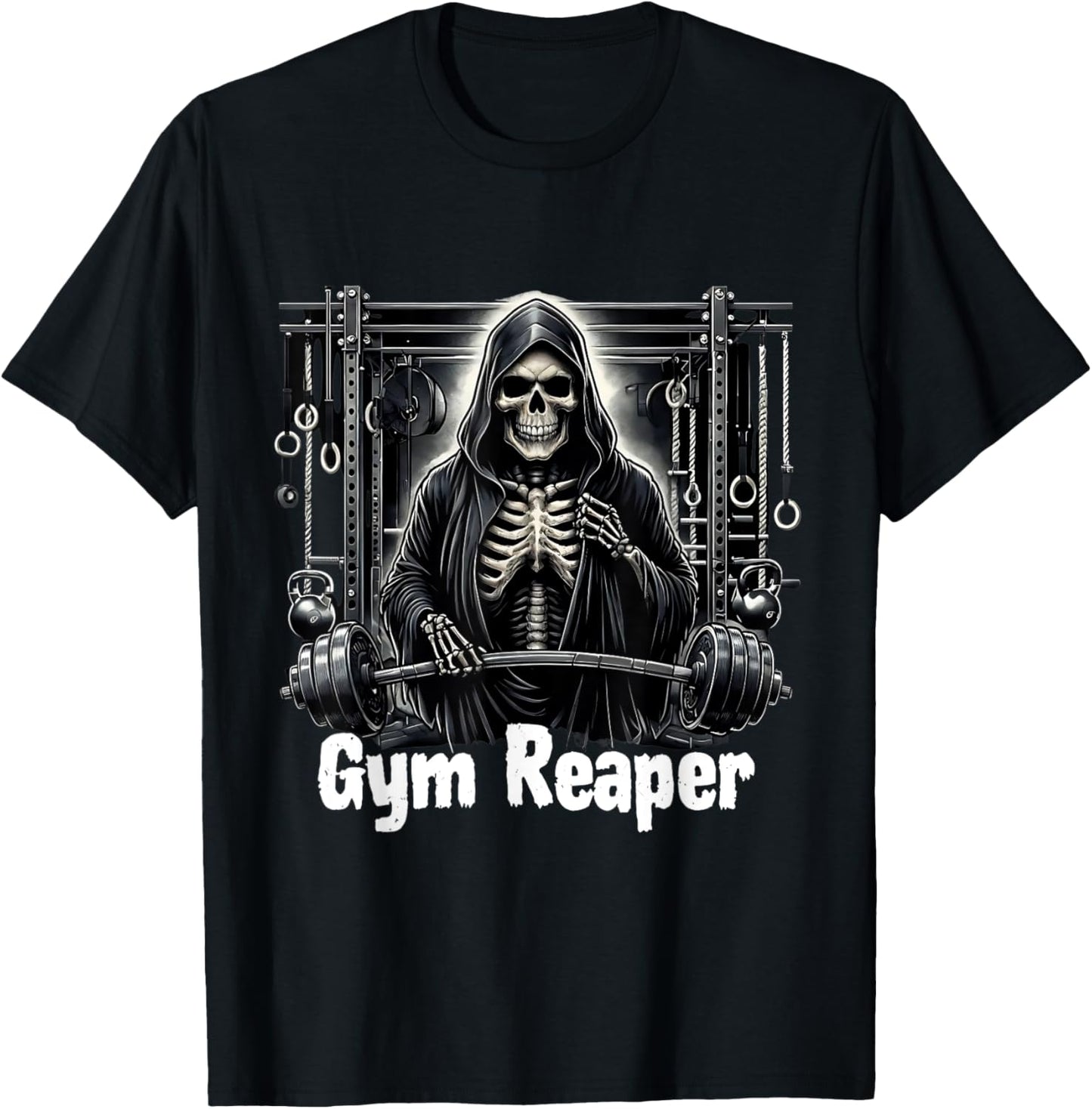 Funny Gym Reaper Workout Bodybuilding T-Shirt - T-Shirt | Black
