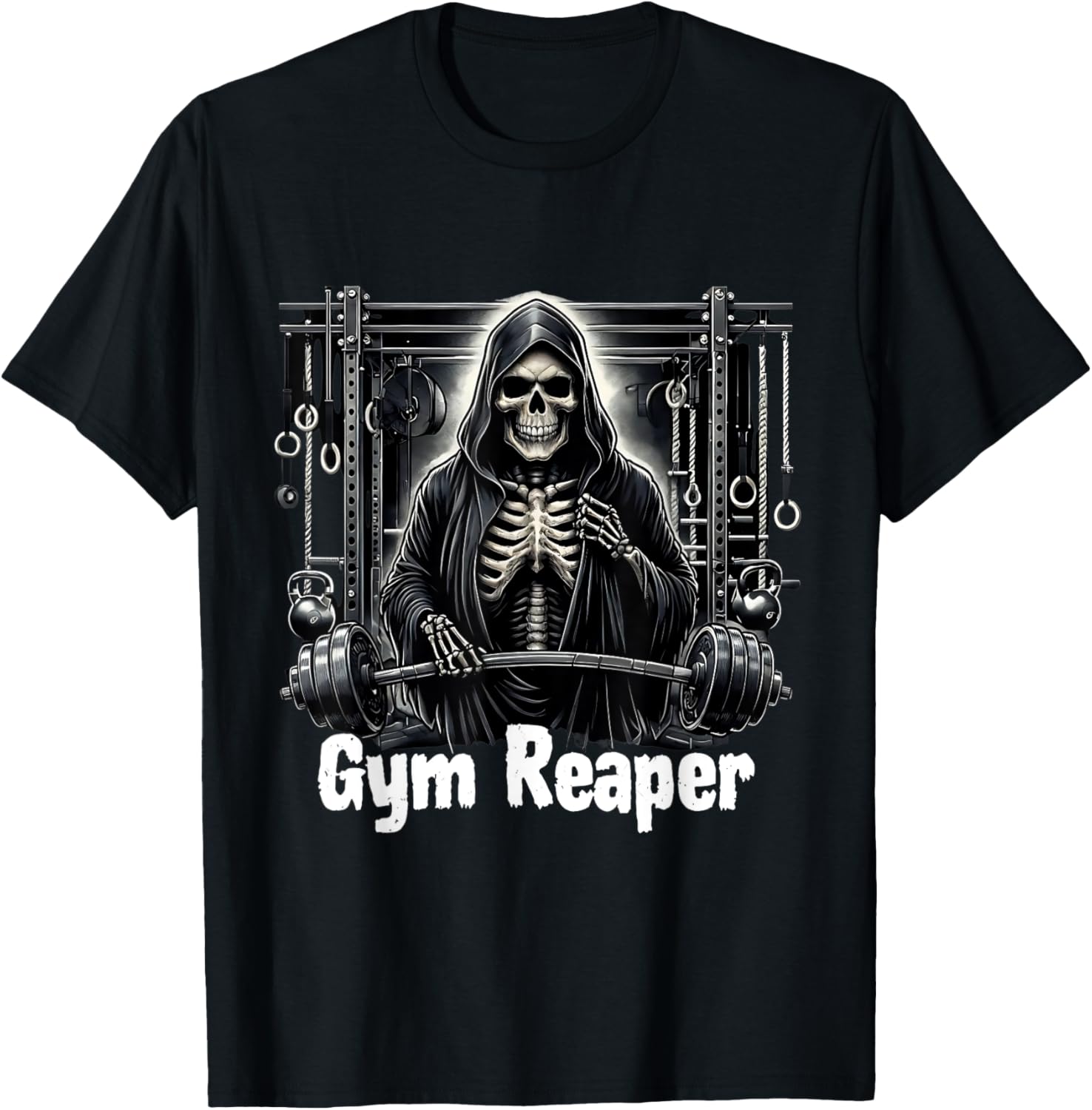 Funny Gym Reaper Workout Bodybuilding T-Shirt - T-Shirt | Black