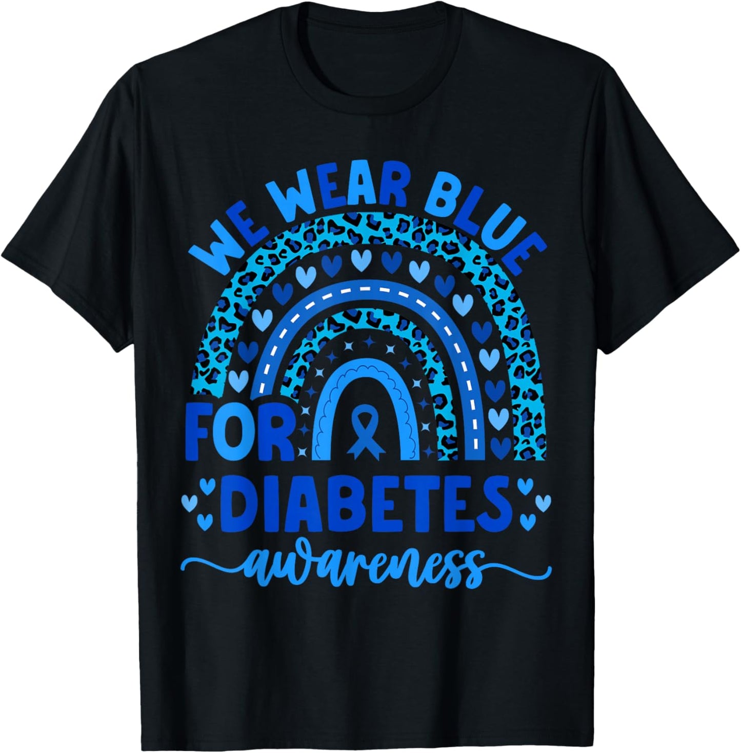 We Wear Blue For Diabetes Awareness Men Women Kids diabetic T-Shirt - T-Shirt | Black