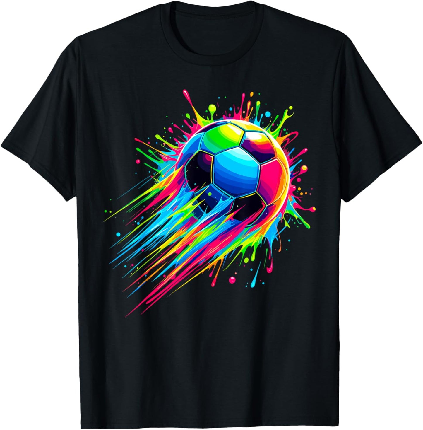 Soccer Tie Dye Colorful Soccer Ball T-Shirt - T-Shirt | Black