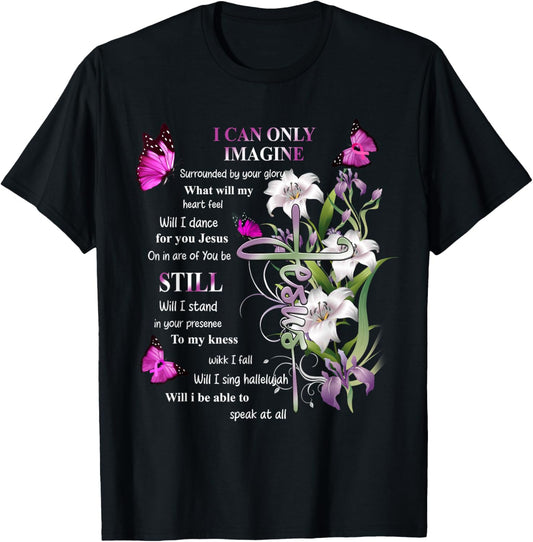 I Can Do All Things Through Christ Butterfly Art - Religious T-Shirt - T-Shirt | Black