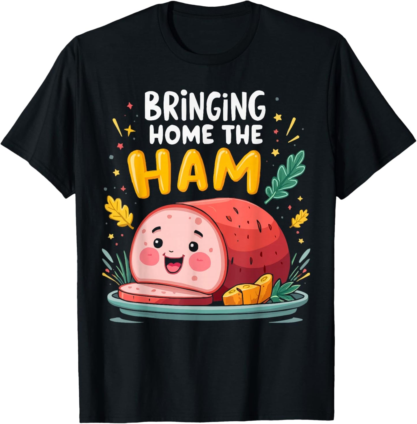 Funny Ham Meat Pig Farmer Pork Food Lover Foodie T-Shirt - T-Shirt | Black