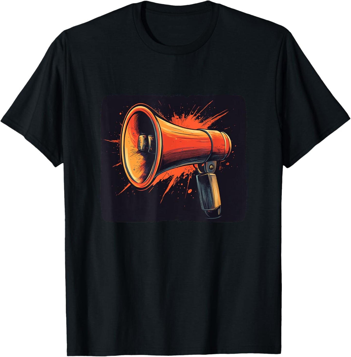 Shout It Out Loud with a Colorful Megaphone T-Shirt - T-Shirt | Black