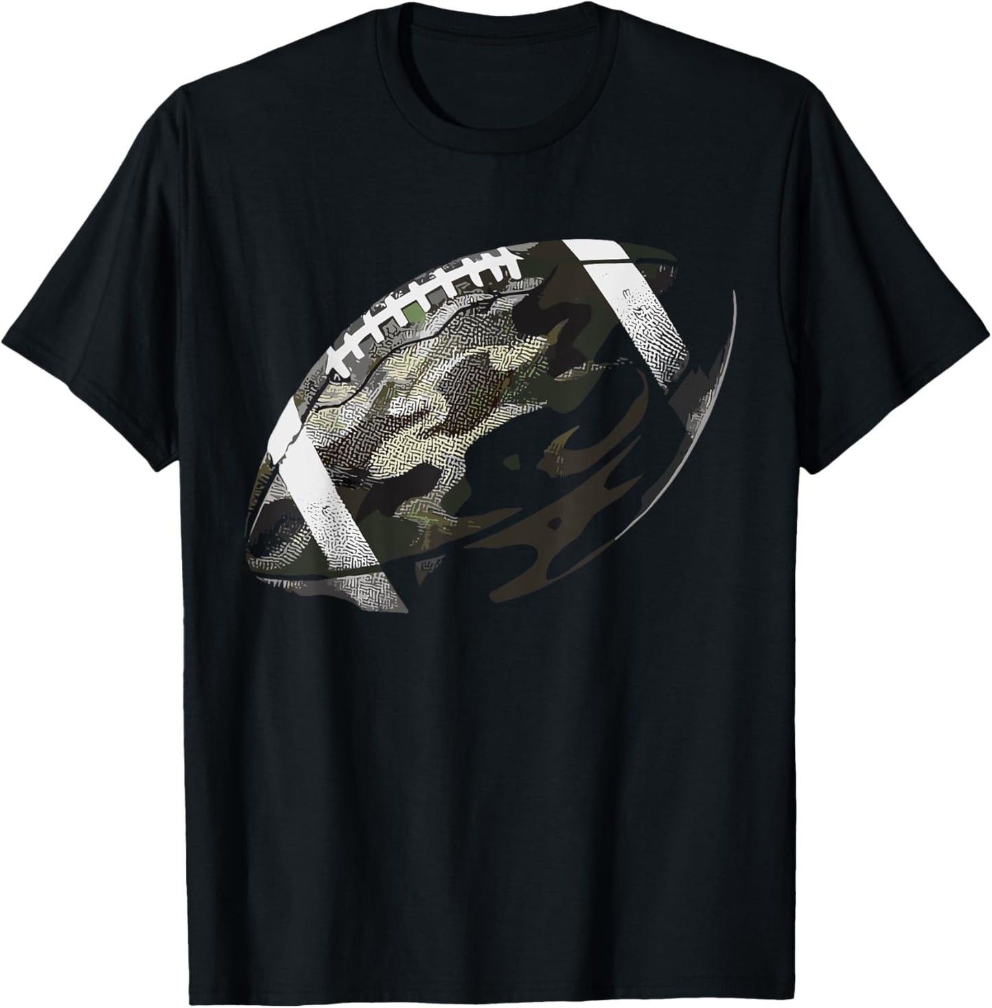 Football Retro American Football Camouflage T-Shirt - T-Shirt | Black