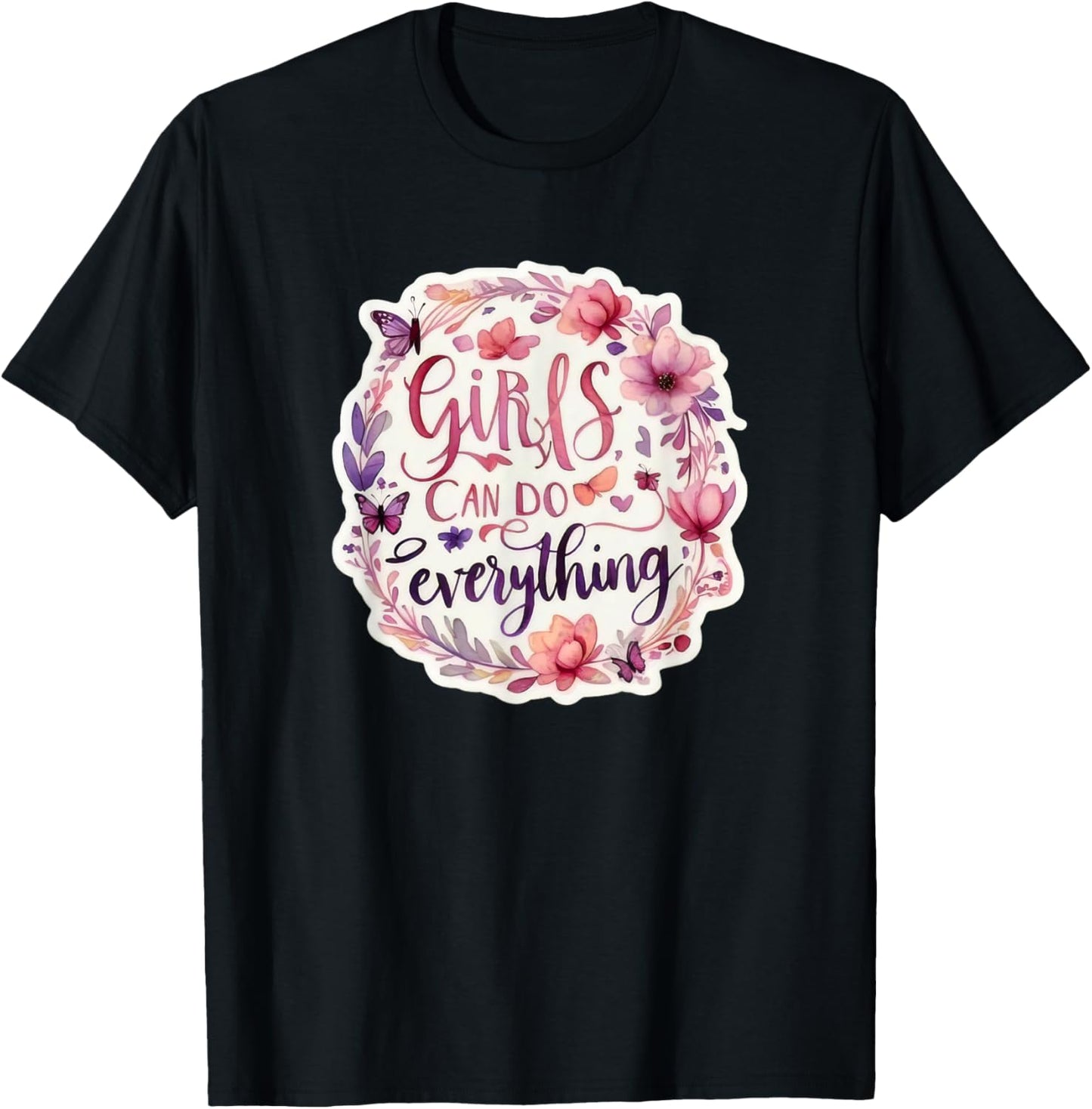Girls can do everything fun positive message GIRL POWER T-Shirt - T-Shirt | Black