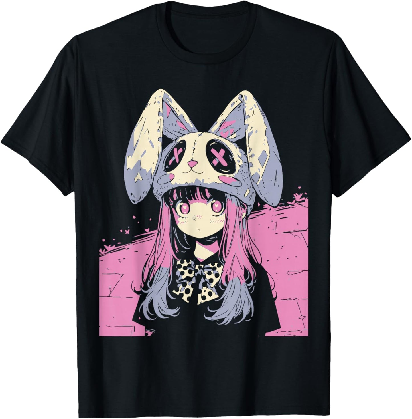 Horror Anime Manga Bunny Japan Japanese Creepy Kawaii Goth T-Shirt - T-Shirt | Black