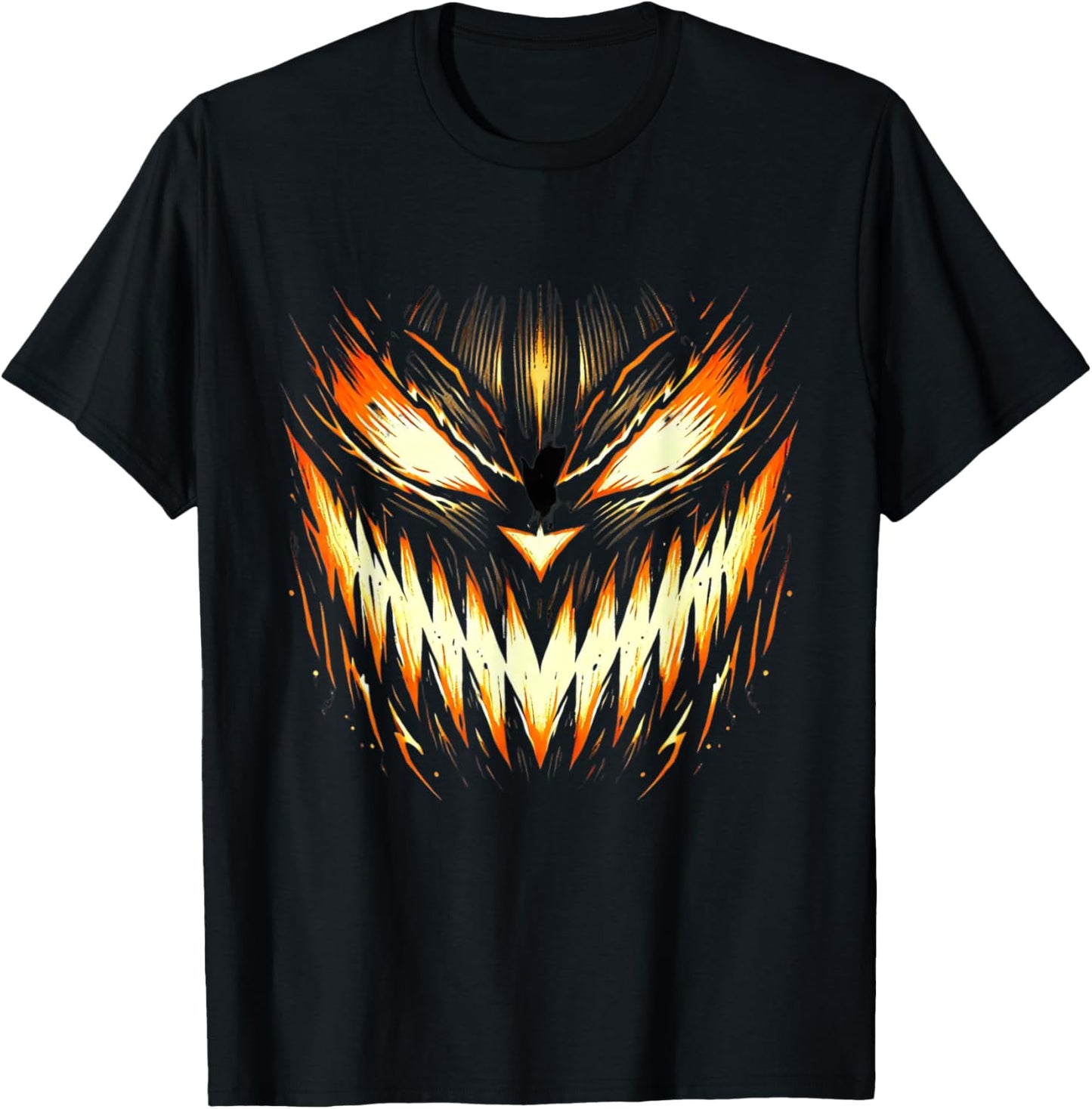 Scary Jack O Lantern Face Carved Pumpkin Halloween Costume T-Shirt - T-Shirt | Black