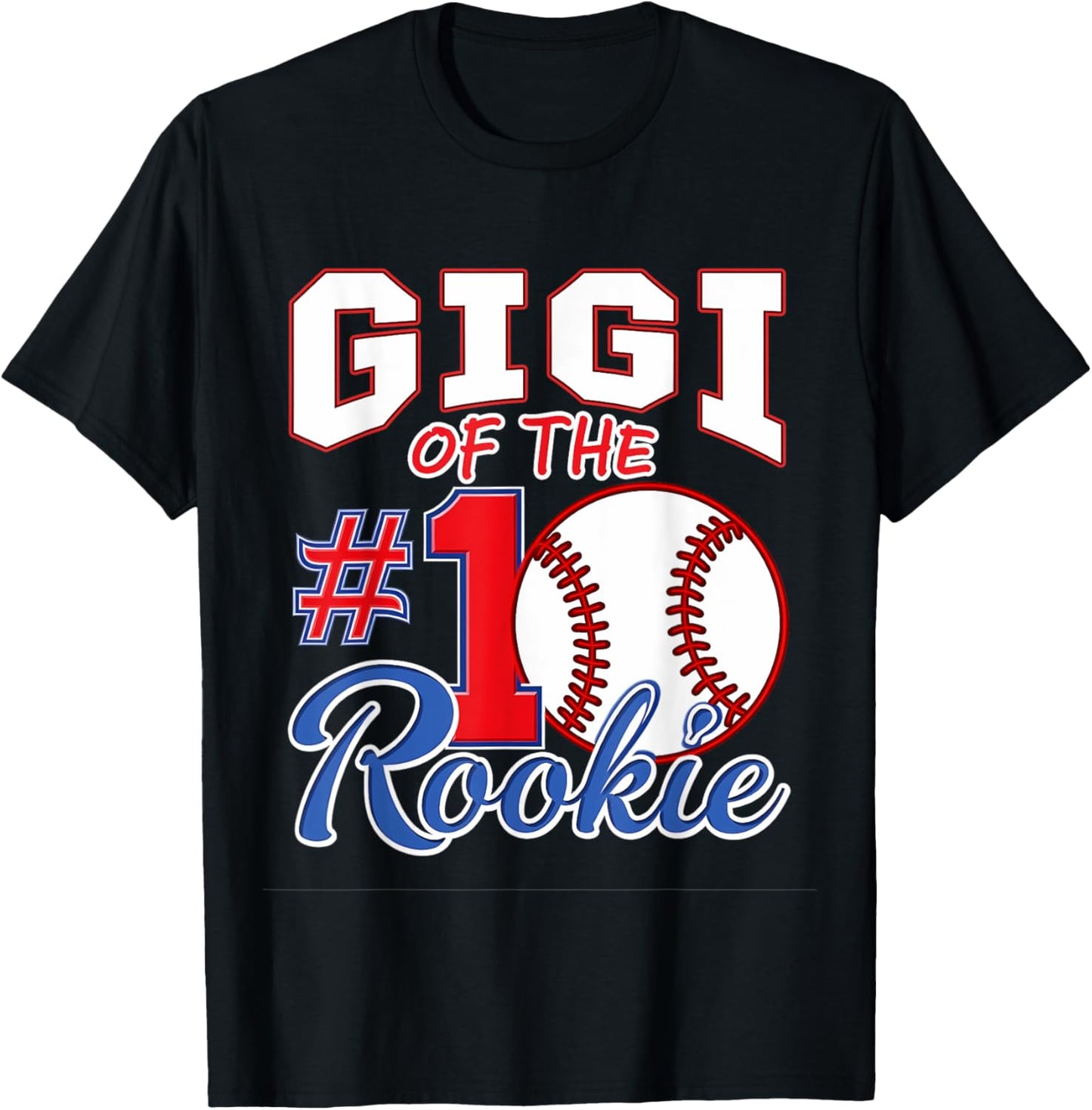Retro Grandma Gigi Of The Number 1 Rookie Baseball T-Shirt - T-Shirt | Black