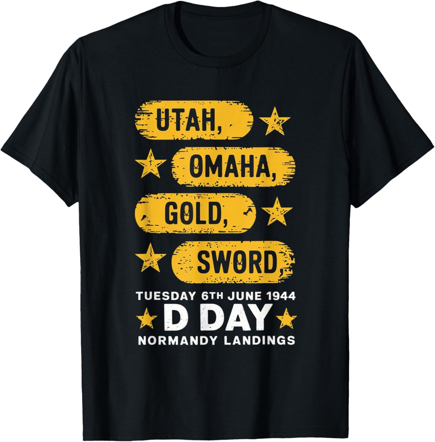 WW2 D Day Beaches World War 2 Army Hero Normandy Landings T-Shirt - T-Shirt | Black