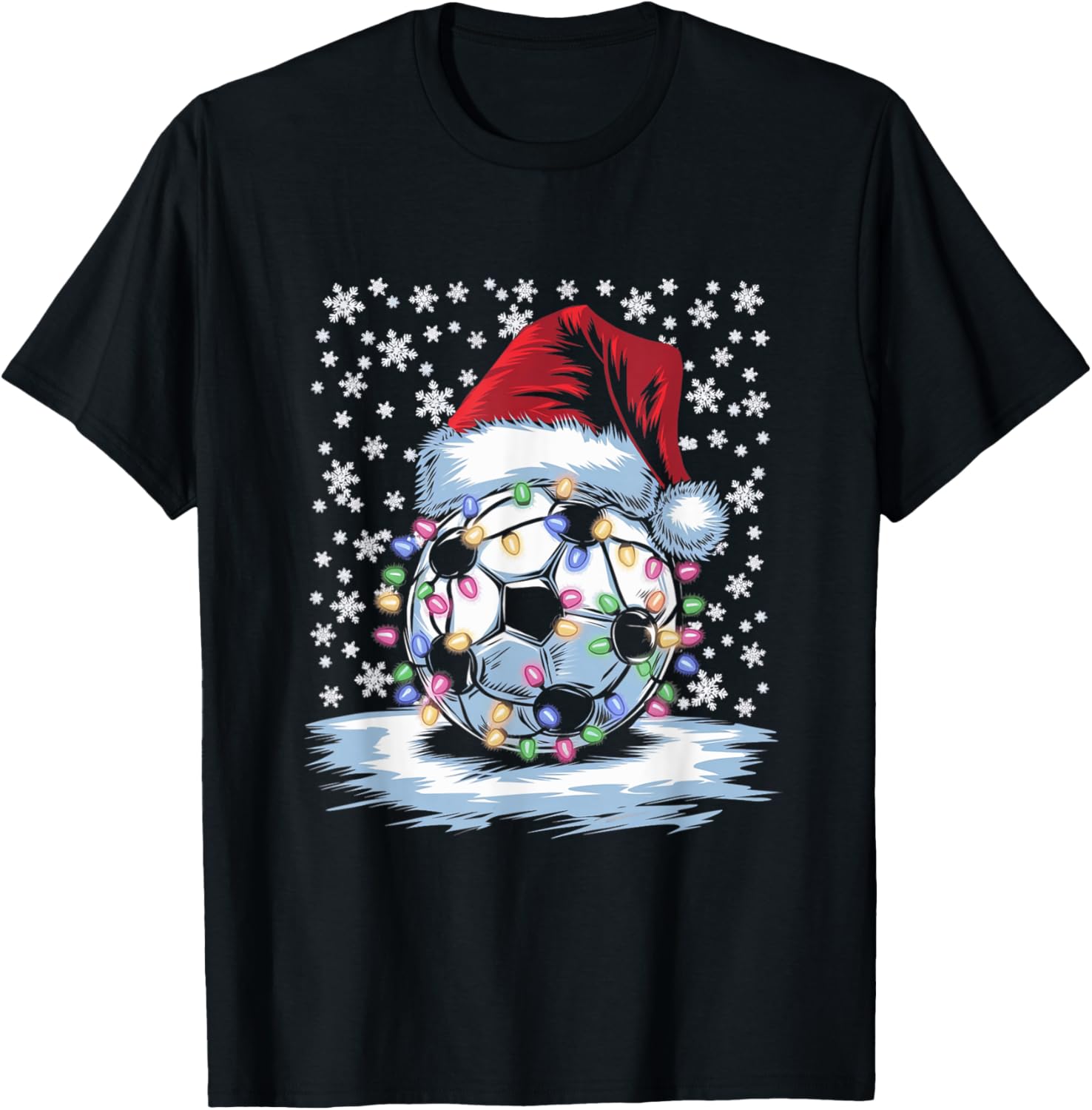 Festive Christmas Soccer T-Shirt - T-Shirt | Black
