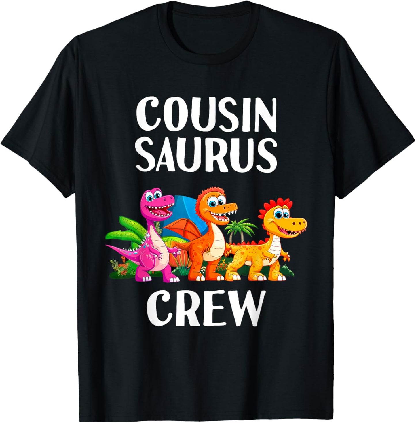 Cousin Crew Saurus Dinosaur Matching Toddlers Kids Dino T-Shirt - T-Shirt | Black