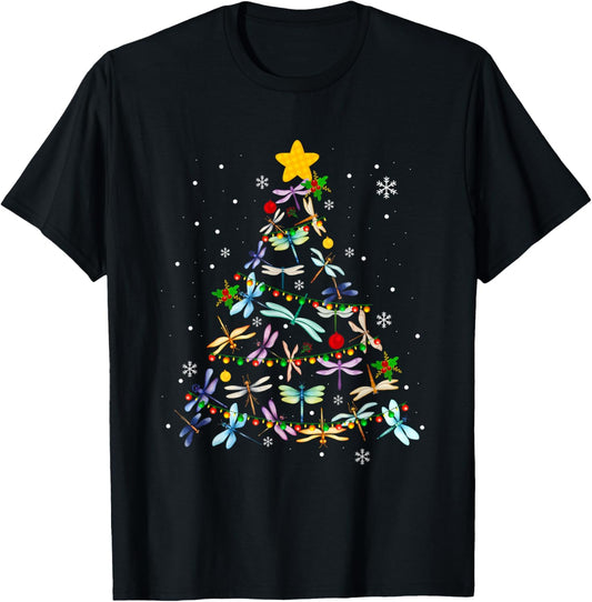 Funny Dragonfly Christmas Tree Ornaments Kids Men Women T-Shirt - T-Shirt | Black