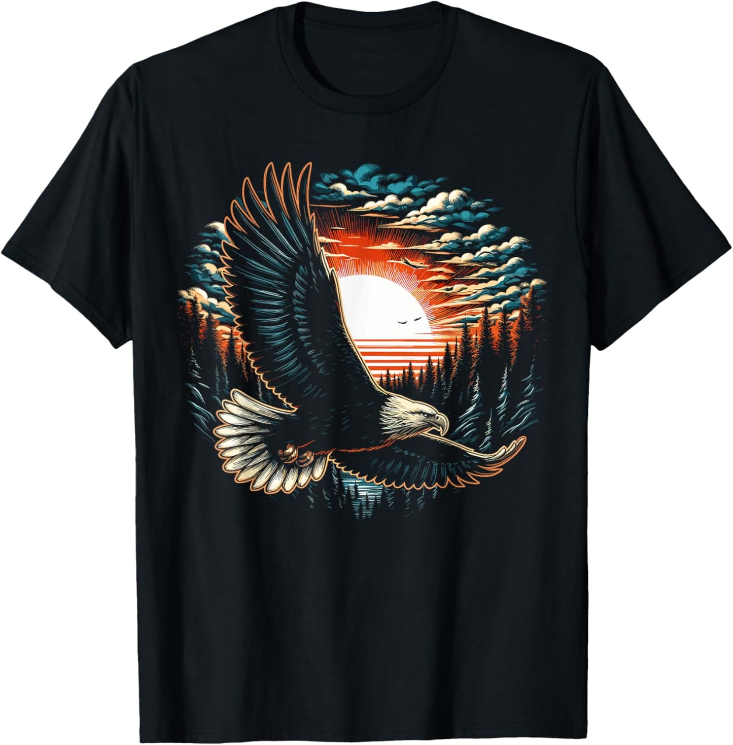 Bald Eagle Forest Animal Wildlife T-Shirt - T-Shirt | Black