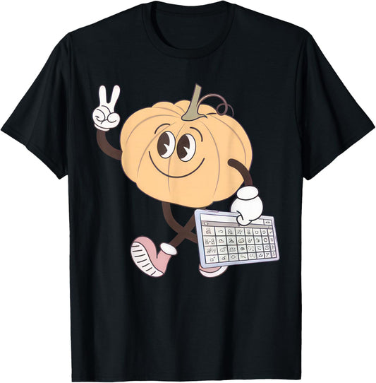 Awareness Fall Pumpkin AAC Device Autism Special Halloween T-Shirt - T-Shirt | Black