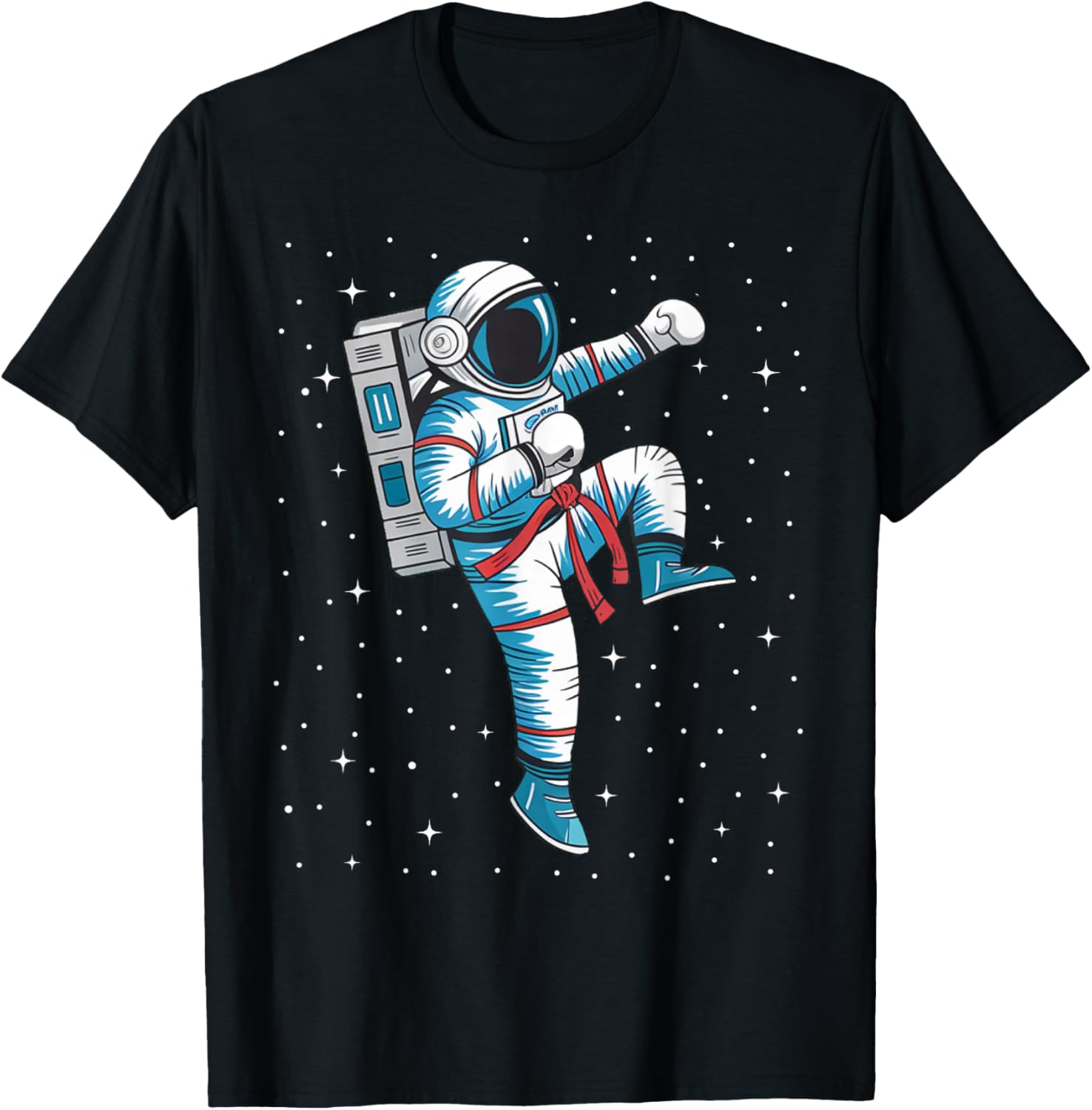Astronaut Muay Thai Boxing Karate Kickboxing Martial Arts T-Shirt - T-Shirt | Black