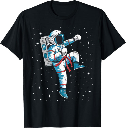 Astronaut Muay Thai Boxing Karate Kickboxing Martial Arts T-Shirt - T-Shirt | Black