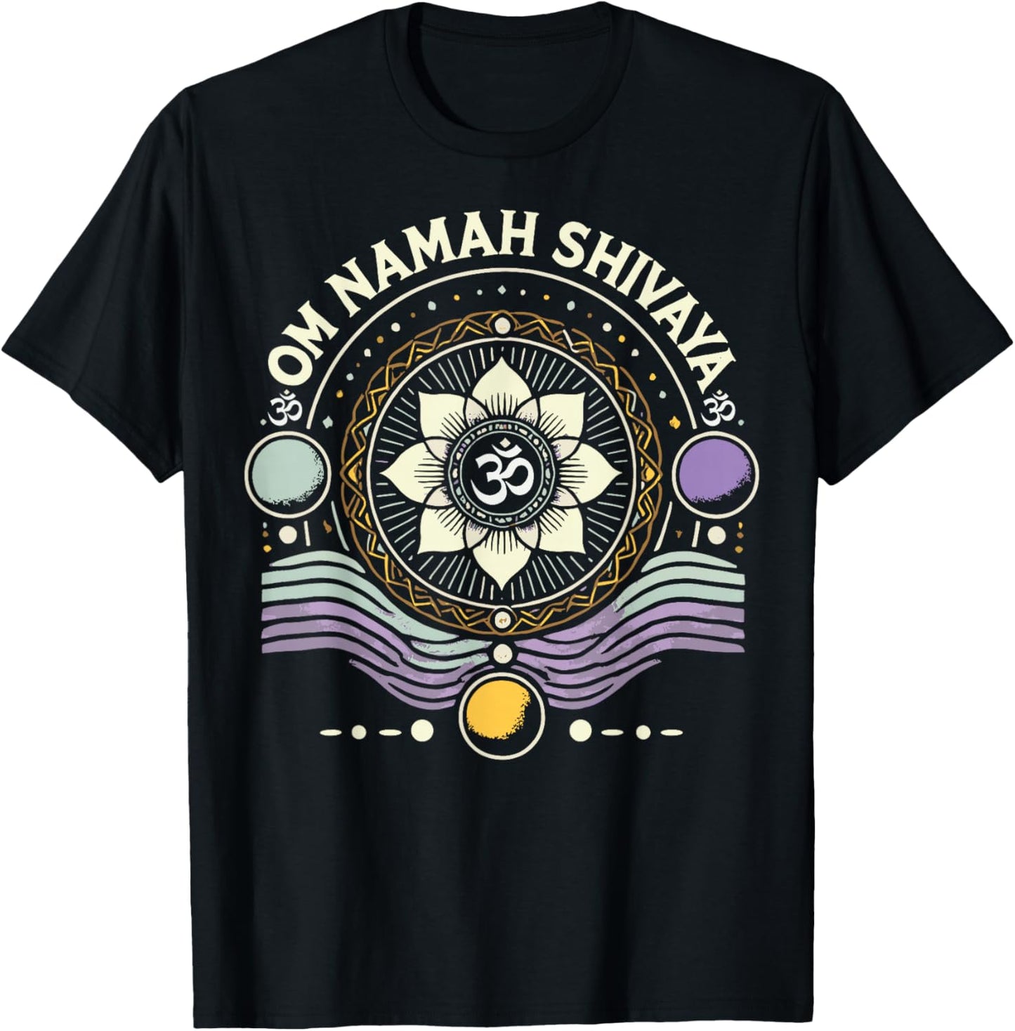 Om Namah Shivaya Meditation Mantra Spiritual Chakra T-Shirt - T-Shirt | Black