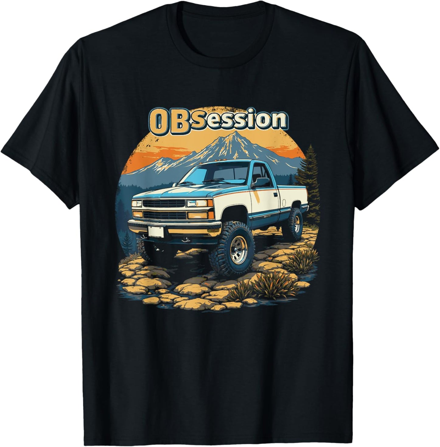OBS Offroad 4x4 Truck Old Body Style Retro Vintage CK Truck T-Shirt - T-Shirt | Black