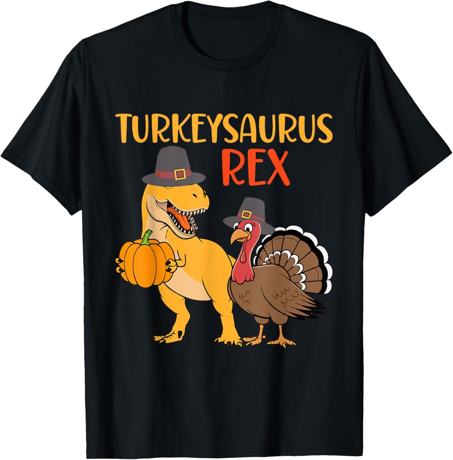 Turkeysaurus Rex Dab Gobbler Dino Toddler Boys Thanksgiving T-Shirt - T-Shirt | Black