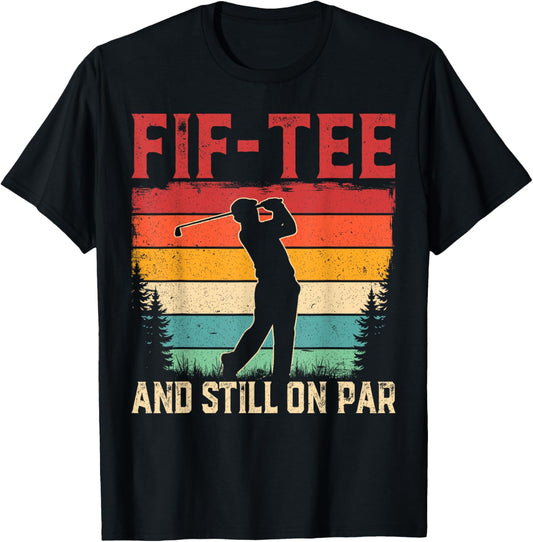 Retro Vintage Funny Golfer Gifts - 50th Birthday Golf T-Shirt - T-Shirt | Black