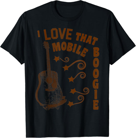 Vintage I Love That Mobile Boogie Retro Music Classic Style T-Shirt - T-Shirt | Black