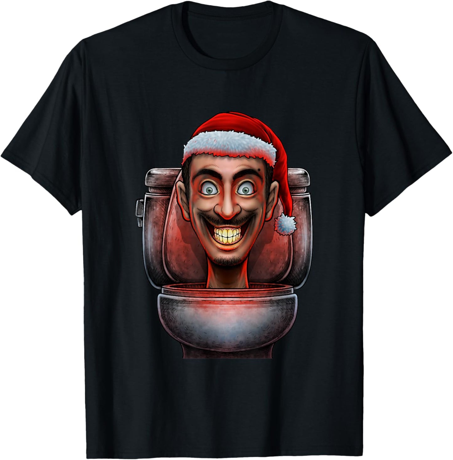 Merry Christmas Skibidi Xmas Speakerman Skibidi Toilet Funny T-Shirt - T-Shirt | Black