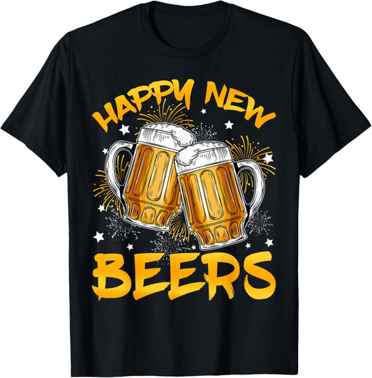 Happy New Beers Happy New Year 2026 NYE New Years Eve Party T-Shirt - T-Shirt | Black