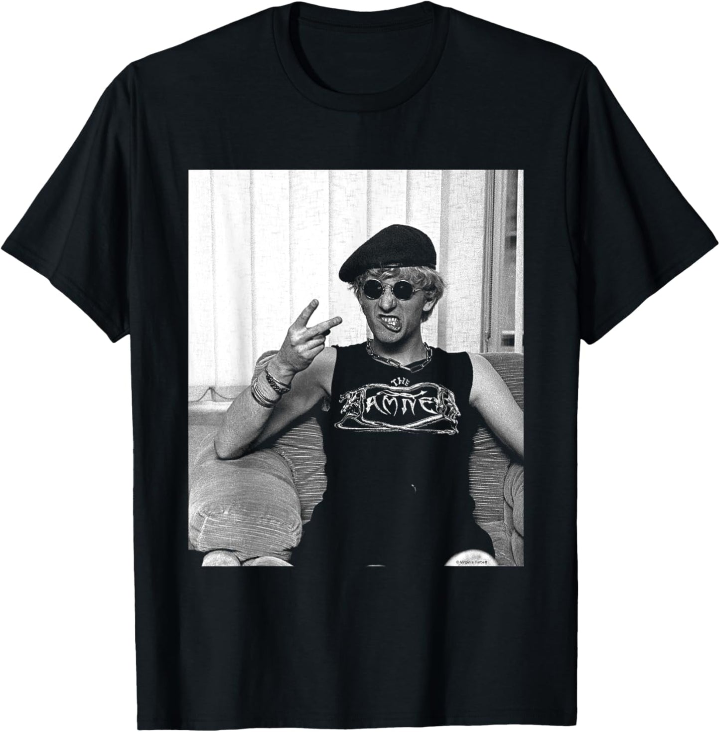 The Damned Captain Sensible Swearing By Virginia Turbett T-Shirt - T-Shirt | Black