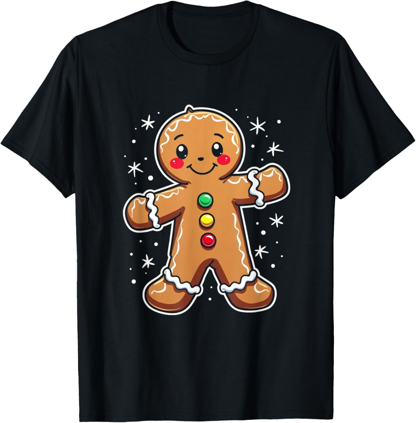 Gingerbread Man Holiday T-Shirt - T-Shirt | Black