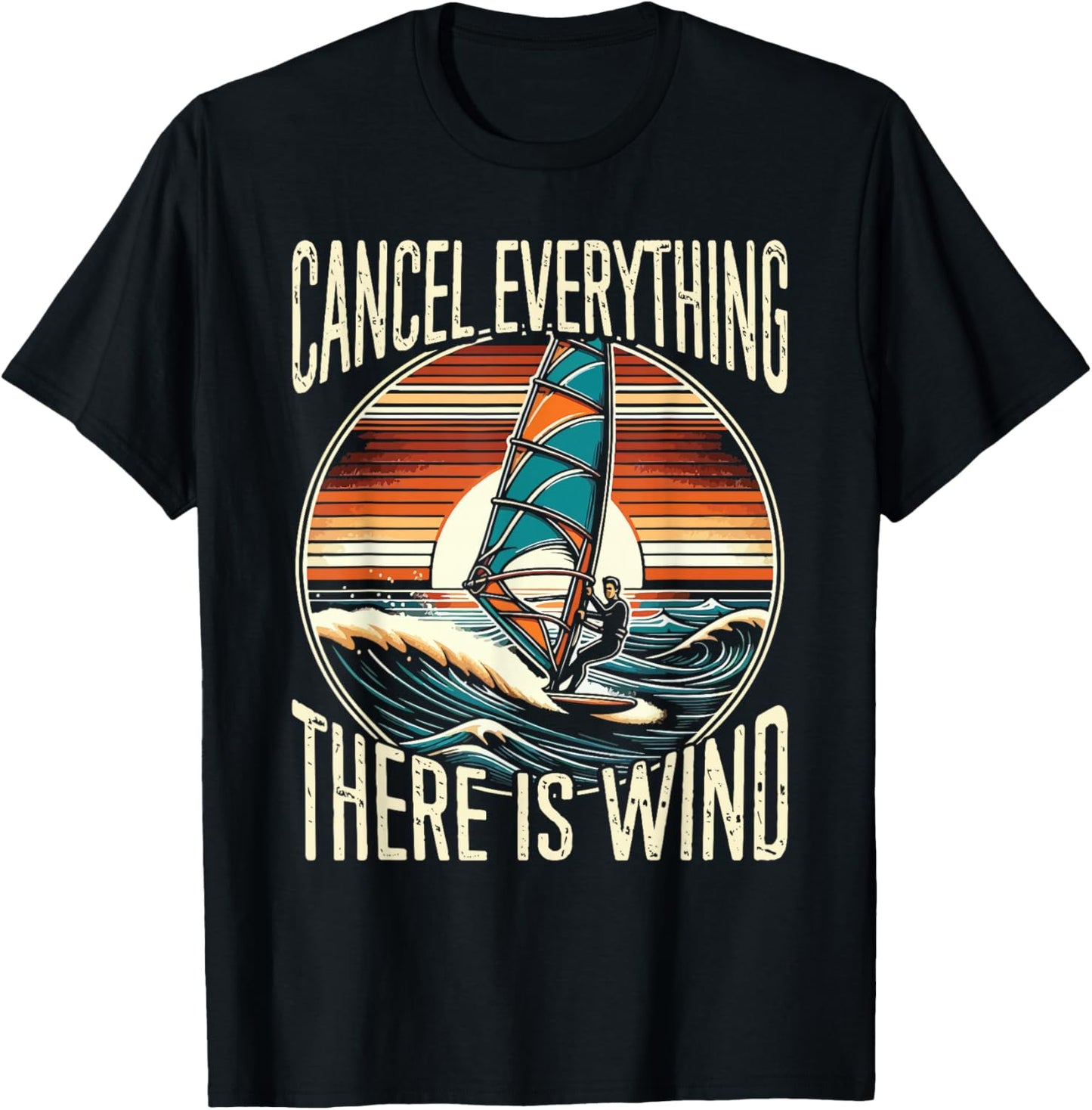 Windsurfer, Windsurfing, Funny T-Shirt - T-Shirt | Black