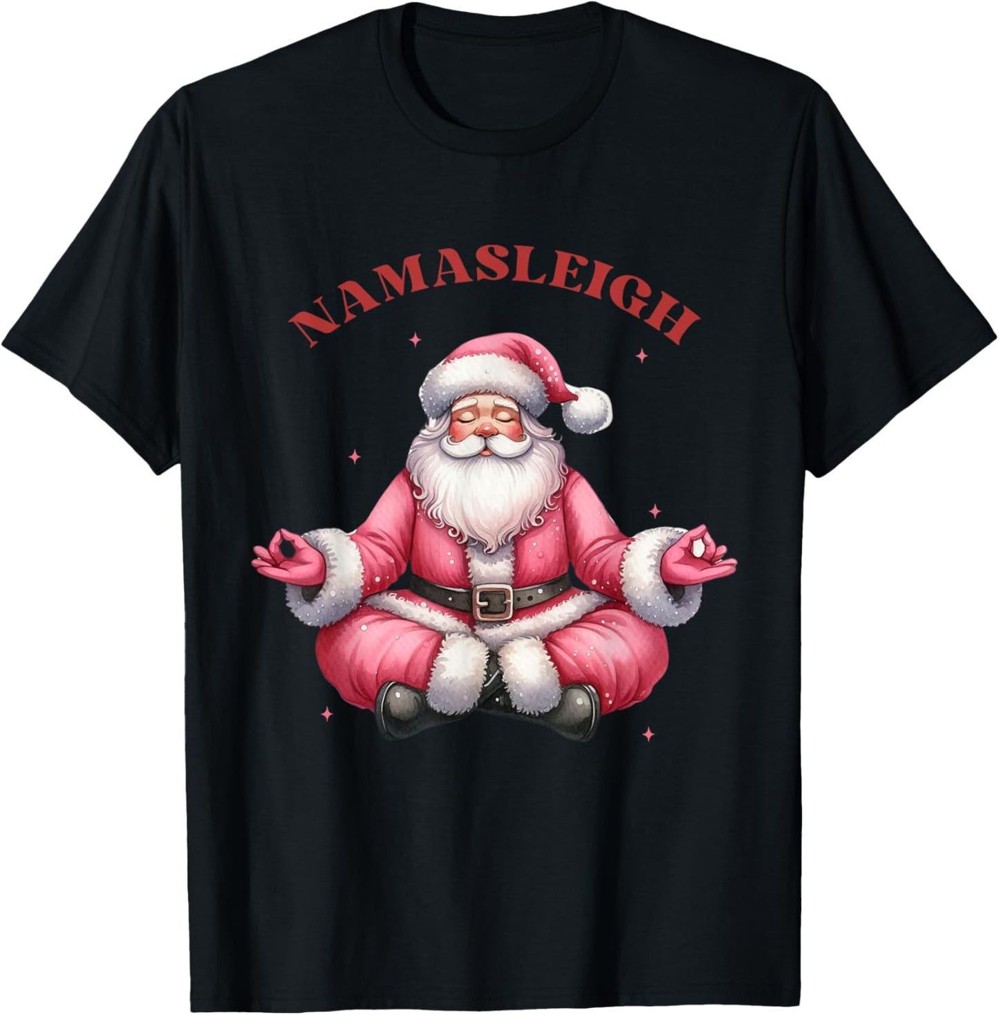 Funny Namasleigh Santa Christmas Yoga T-Shirt - T-Shirt | Black