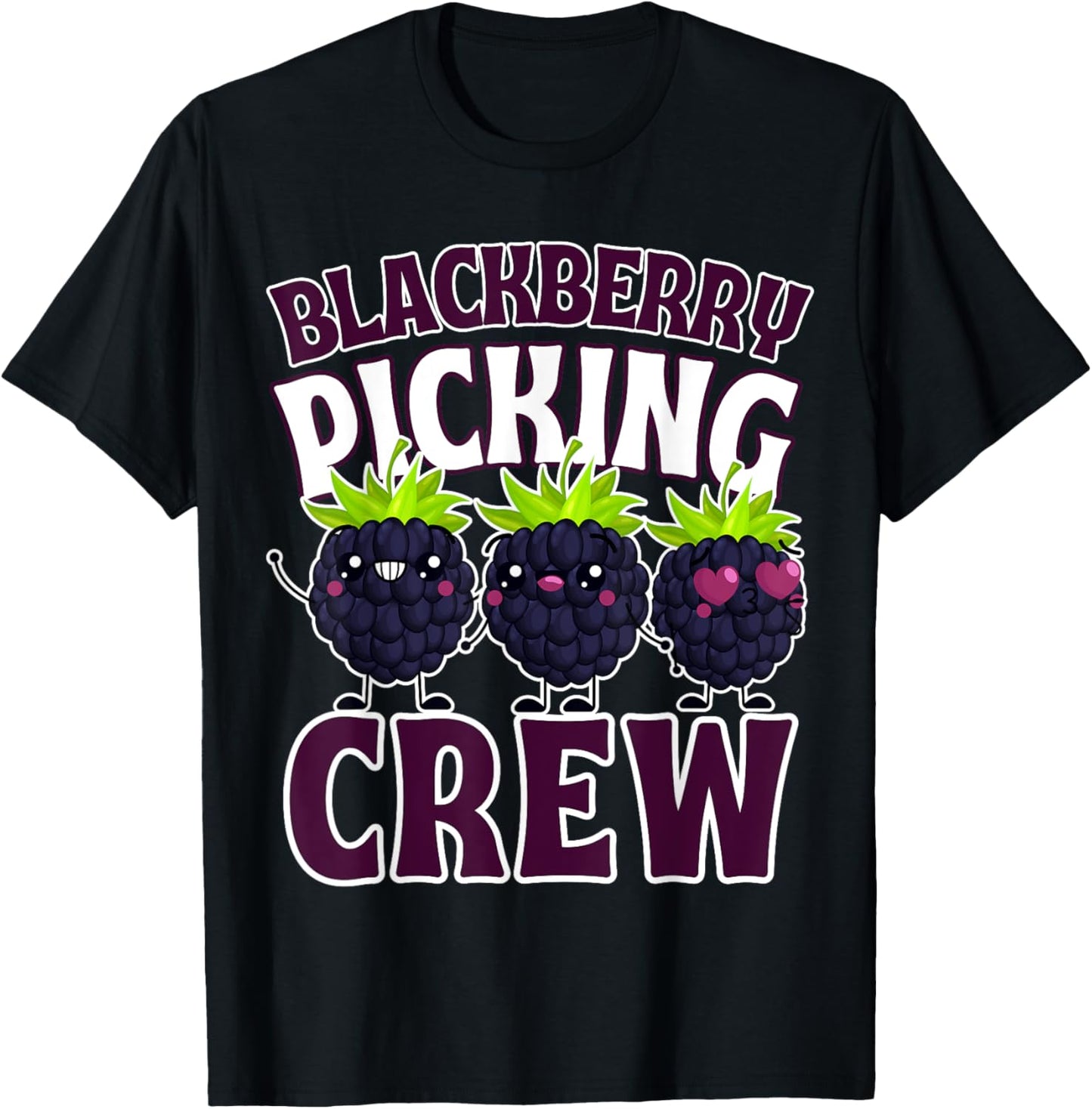 Funny Blackberry Fruit Farm Harvesting Picking Crew Squad T-Shirt - T-Shirt | Black