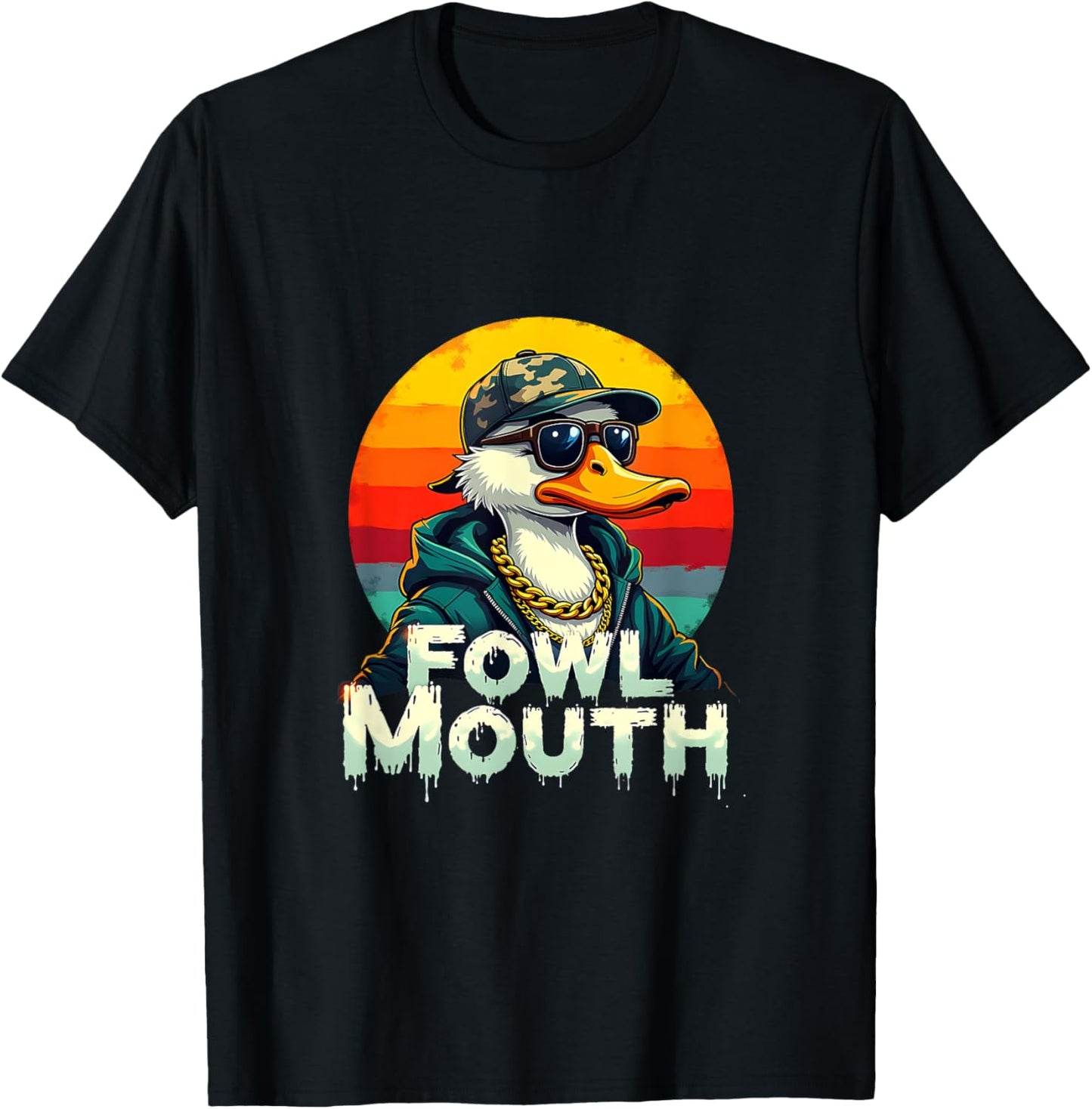 Funny Duck Hunter Fowl Mouth Duck Hunting Goose Hunt T-Shirt - T-Shirt | Black