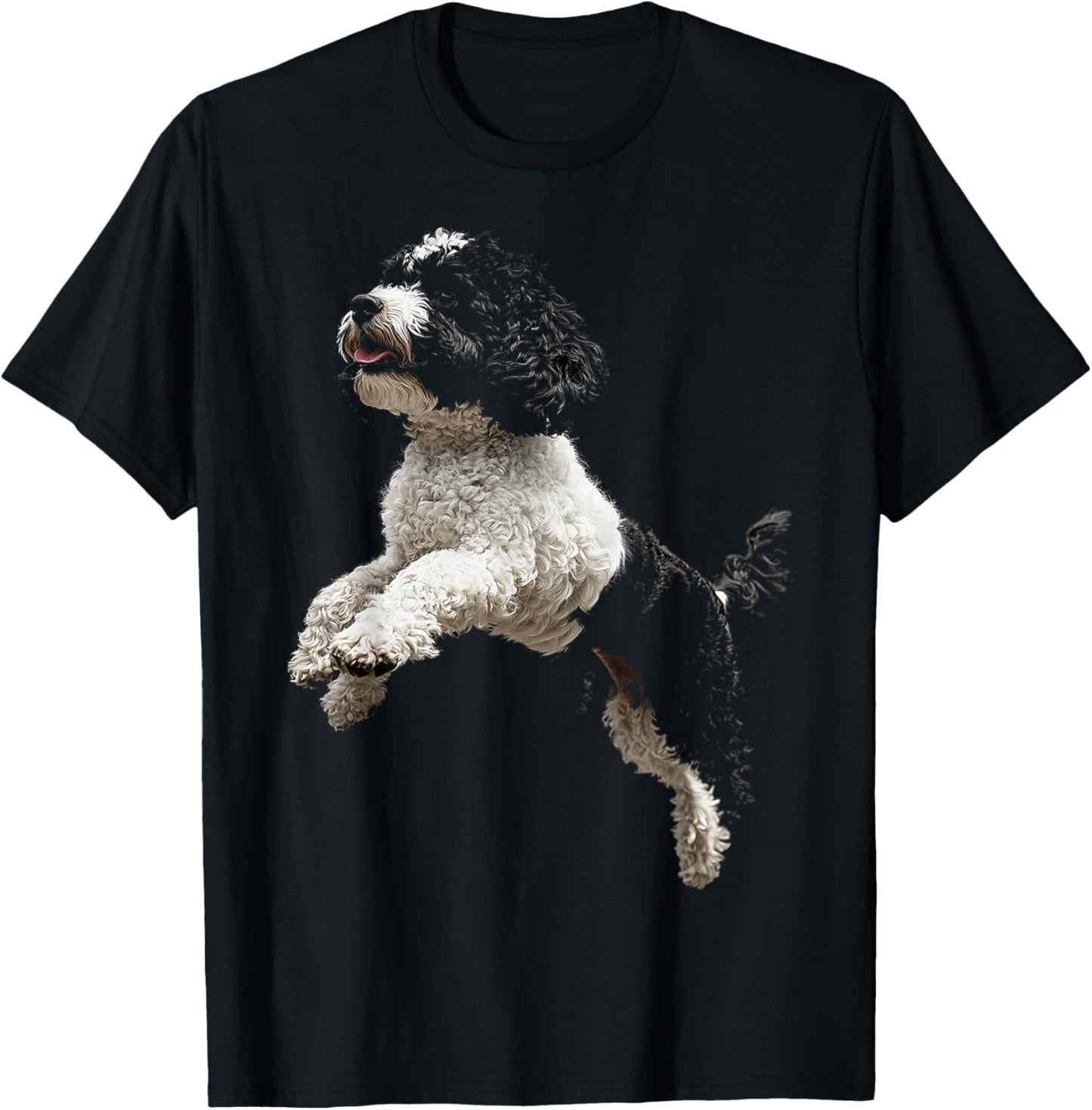 Portuguese Water Dog Motif Pet Artwork Portuguese Water T-Shirt - T-Shirt | Black