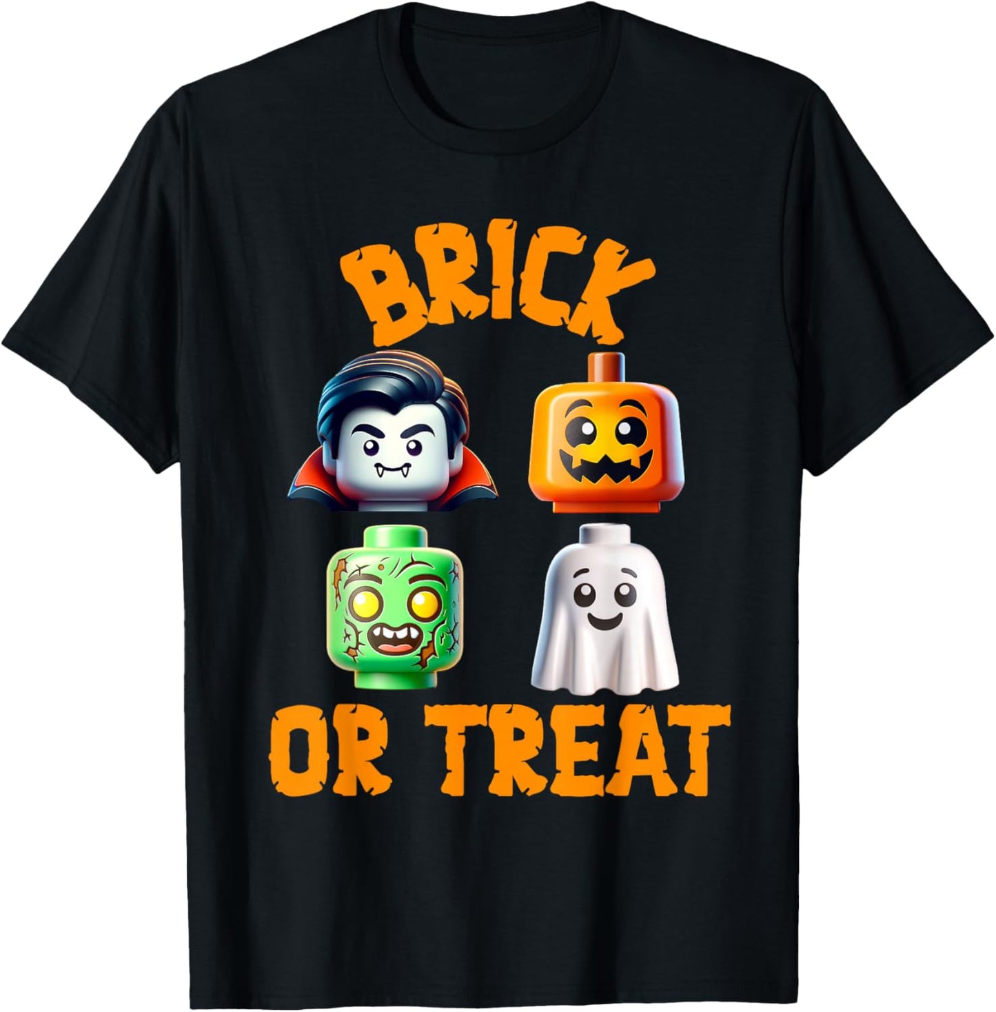 Building Bricks Halloween Costume Brick or Treat Monsters T-Shirt - T-Shirt | Black