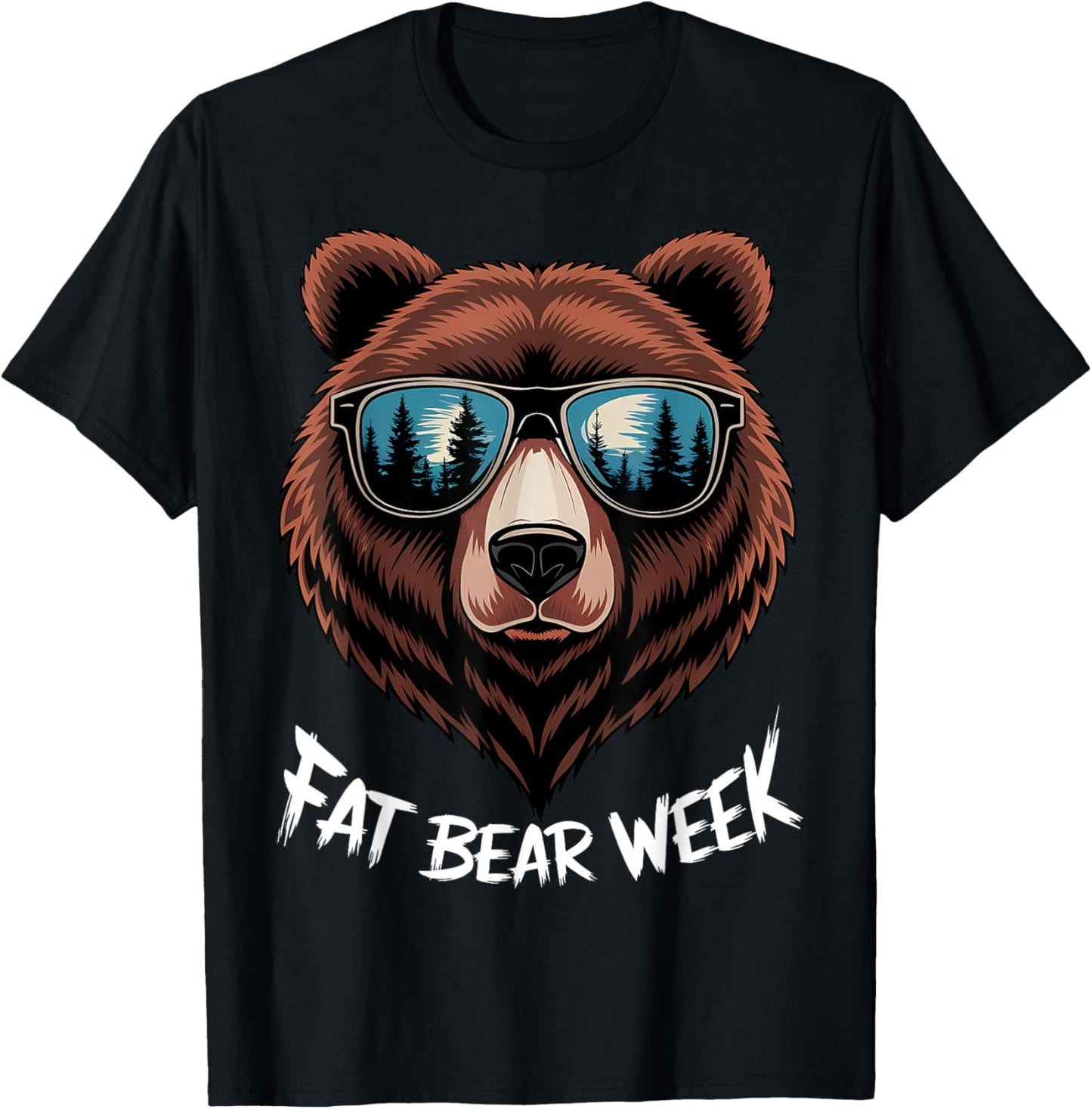 Fat Bear Week Retro Bear Sunglasses Nature Lovers T-Shirt - T-Shirt | Black