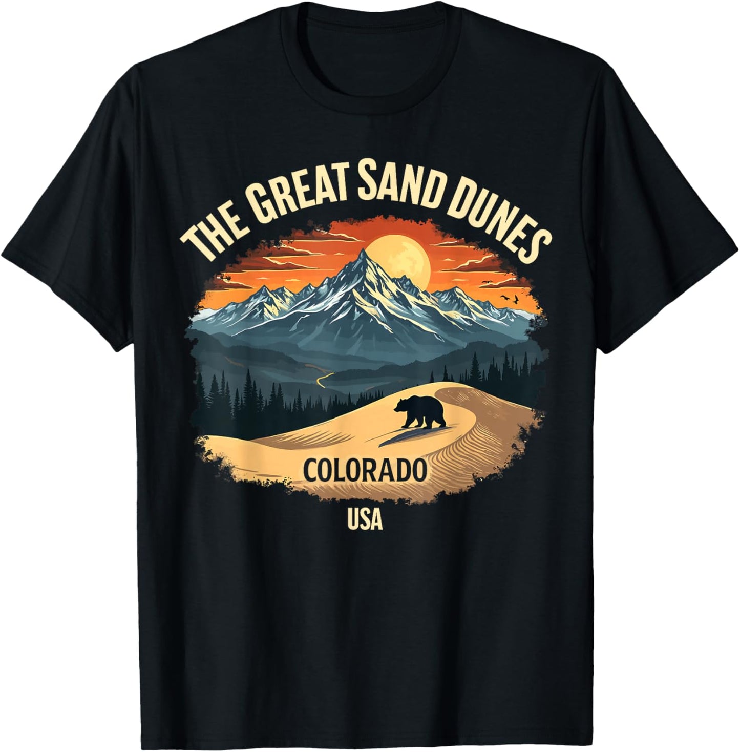 Great Sand Dunes Colorado Nature Adventure Design T-Shirt - T-Shirt | Black