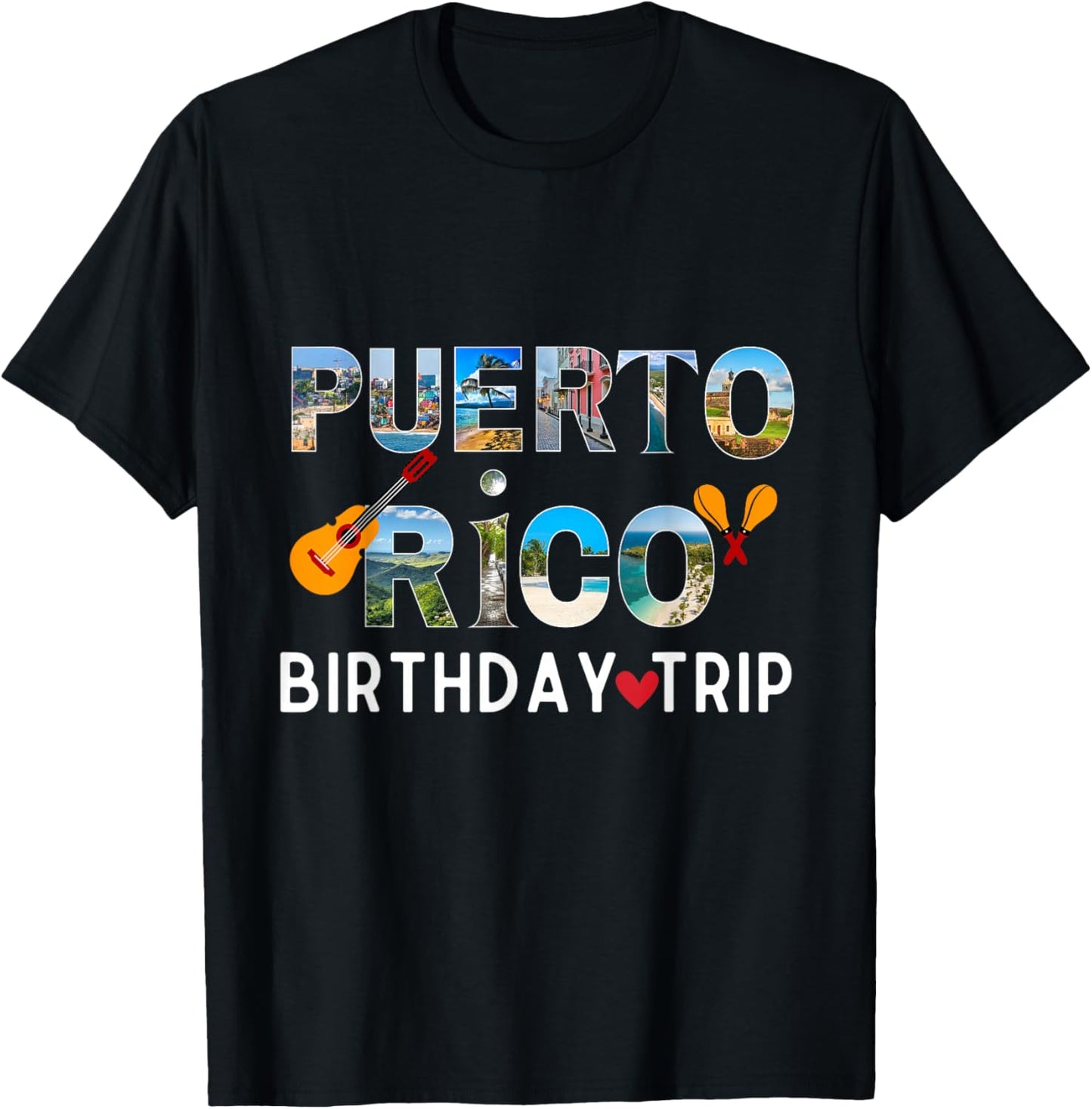 Puerto Rico Birthday Trip Vacation Travel T-Shirt - T-Shirt | Black