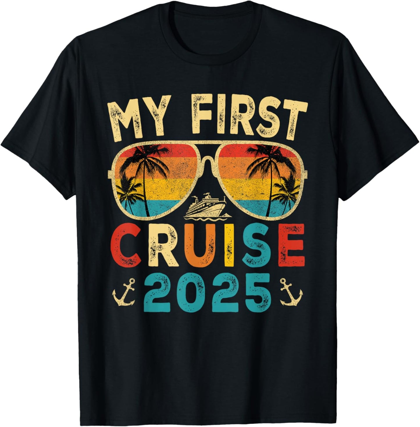 My First Cruise 2025 Family Vacation Trip First Time Cruise T-Shirt - T-Shirt | Black