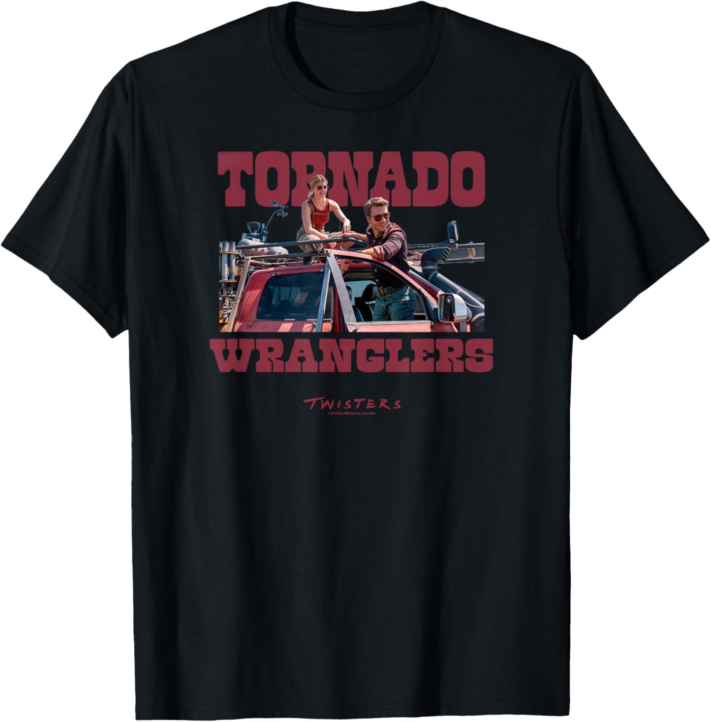 Twisters Tyler & Kate - -Adults & Kids - Black - Short Sleeve - Classic Fit - - Letter Print - Weather Theme - Twisters Movie T-Shirt - T-Shirt | Black