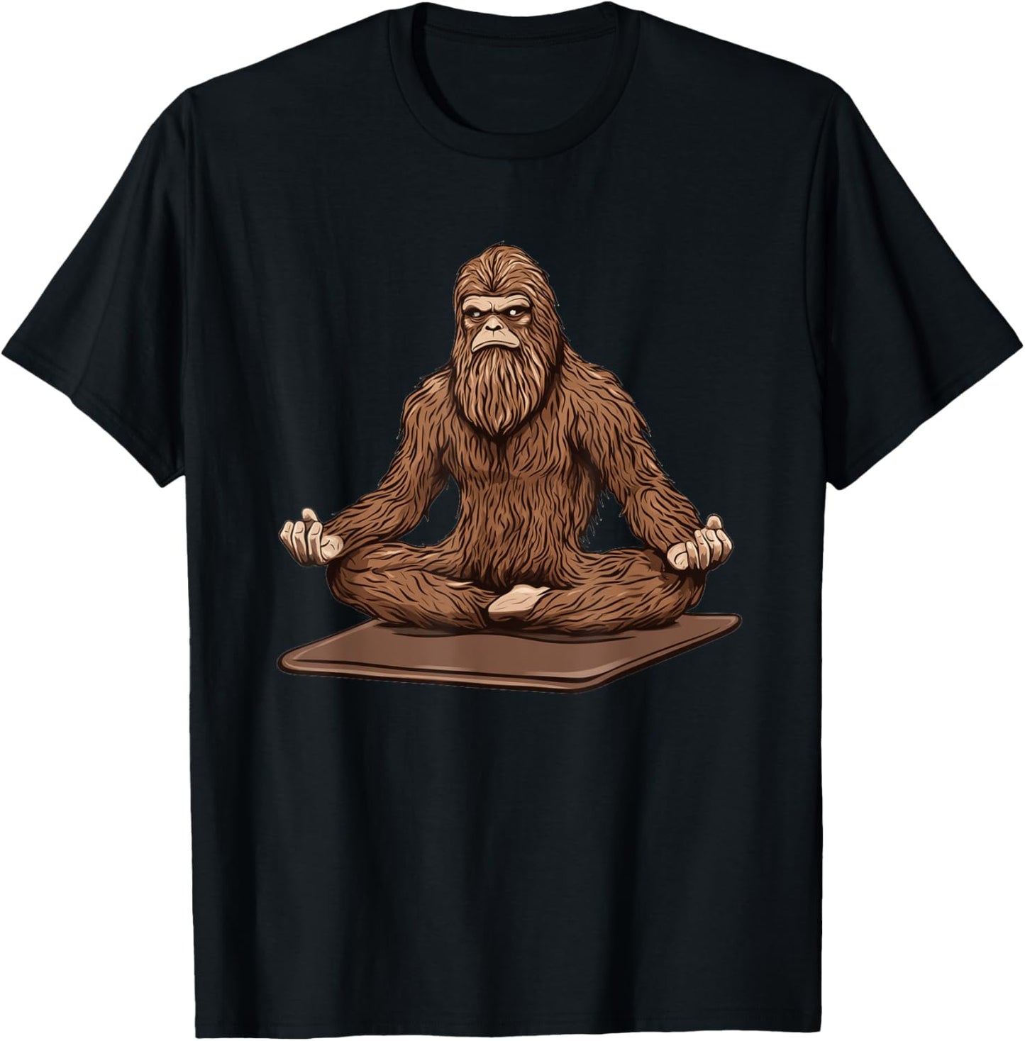Sasquatch Using a Yoga Mat T-Shirt - T-Shirt | Black