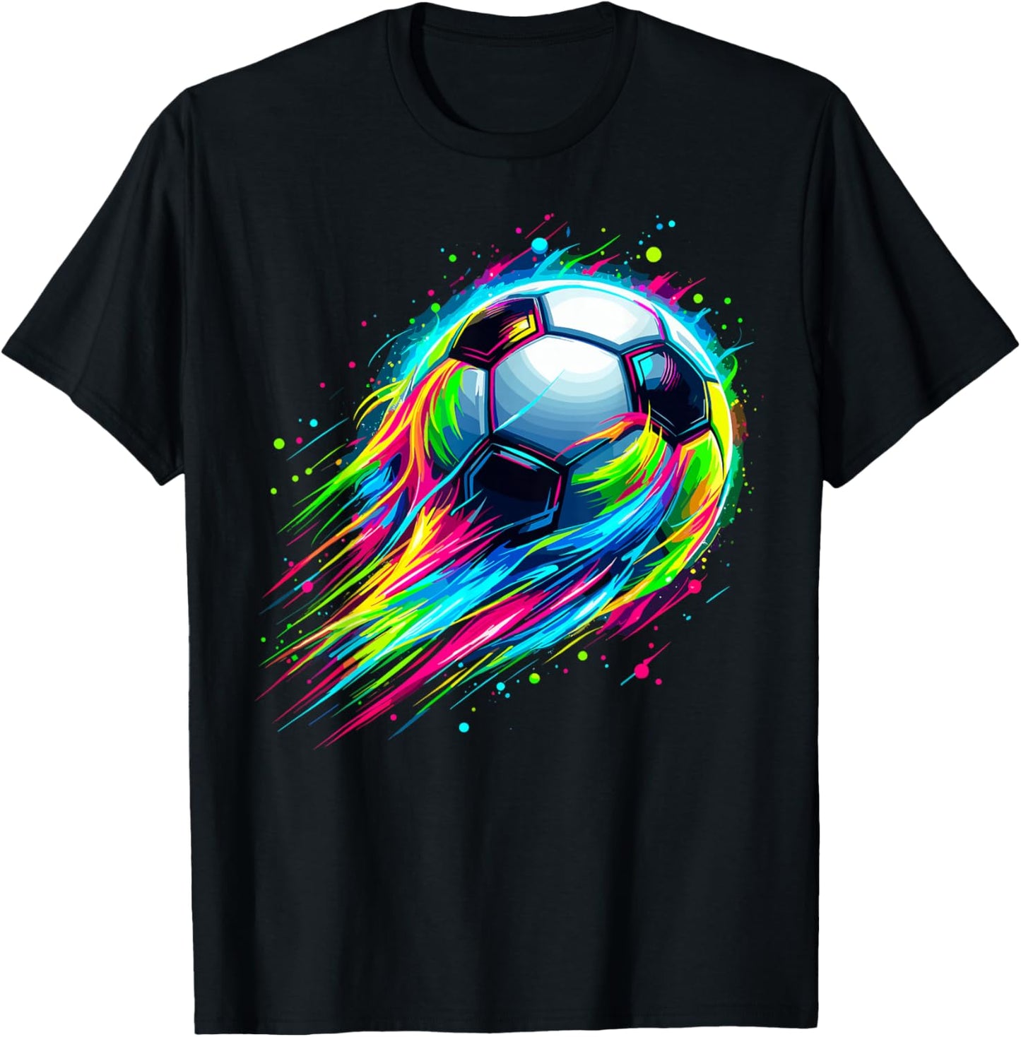 Soccer Colorful Tie Dye Soccer Ball T-Shirt - T-Shirt | Black
